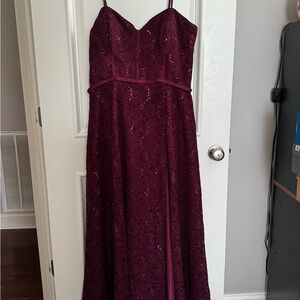 Joules Strapless Burgundy Dress